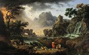 Emile Jean Horace Vernet Mountain Landscape with Approaching Storm Sweden oil painting artist